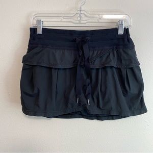 Lululemon Ruffle Tennis Skort Skirt with Shorts Black Size 8